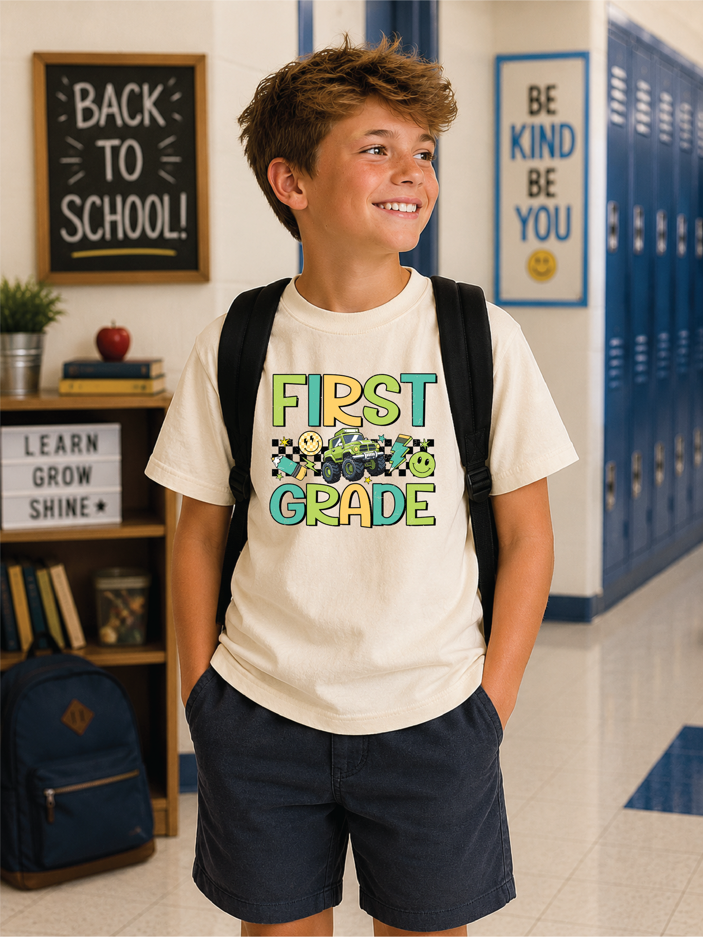Boys 1st Grade Truck Back to School Graphic Tee