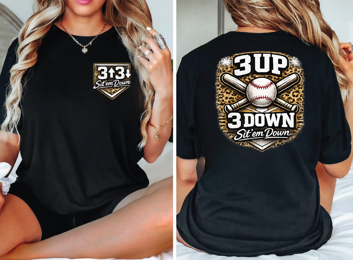 Baseball 3 up 3 Down -UNISEX GRAPHIC TEE