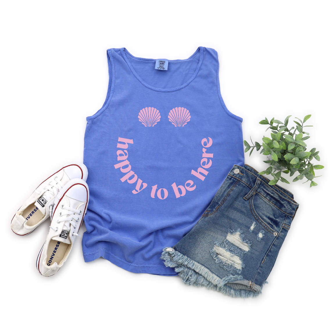 Happy to be Here- Unisex Graphic Tank Top