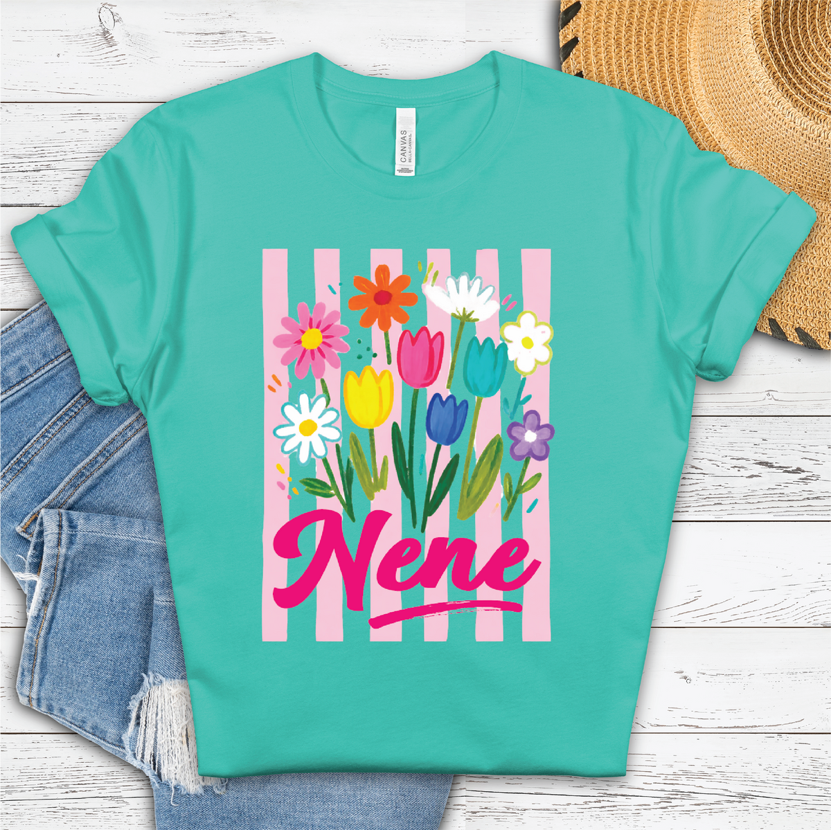 **CUSTOMIZABLE** Nene Floral -Mothers Day Unisex Graphic Tee