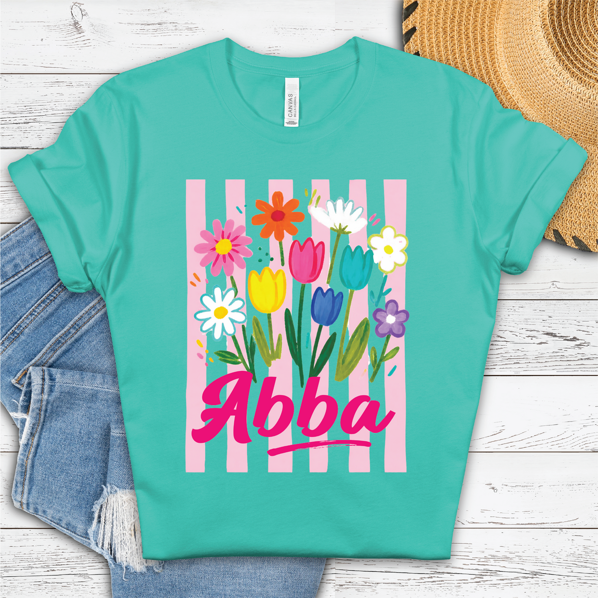 **CUSTOMIZABLE** Abba Floral -Mothers Day Unisex Graphic Tee