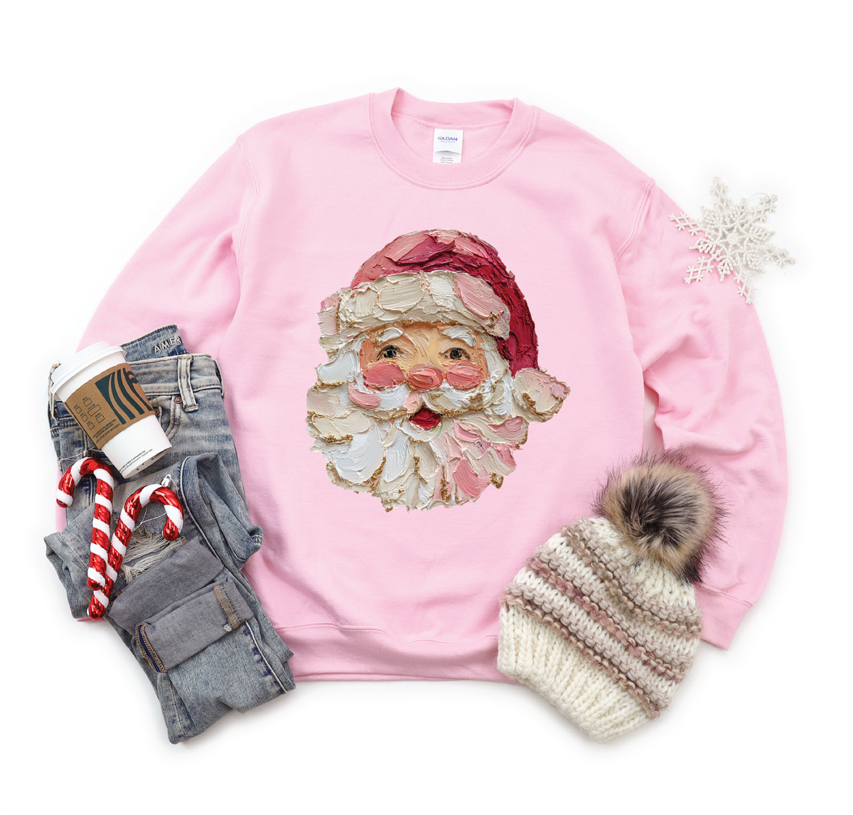 Hand Painted Santa- Graphic Sweatshirt