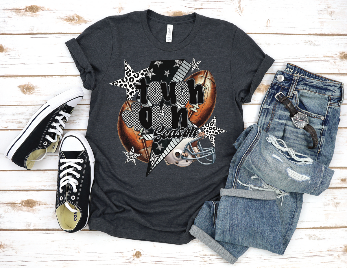 Touchdown Season Bolt - Football Graphic T-Shirt