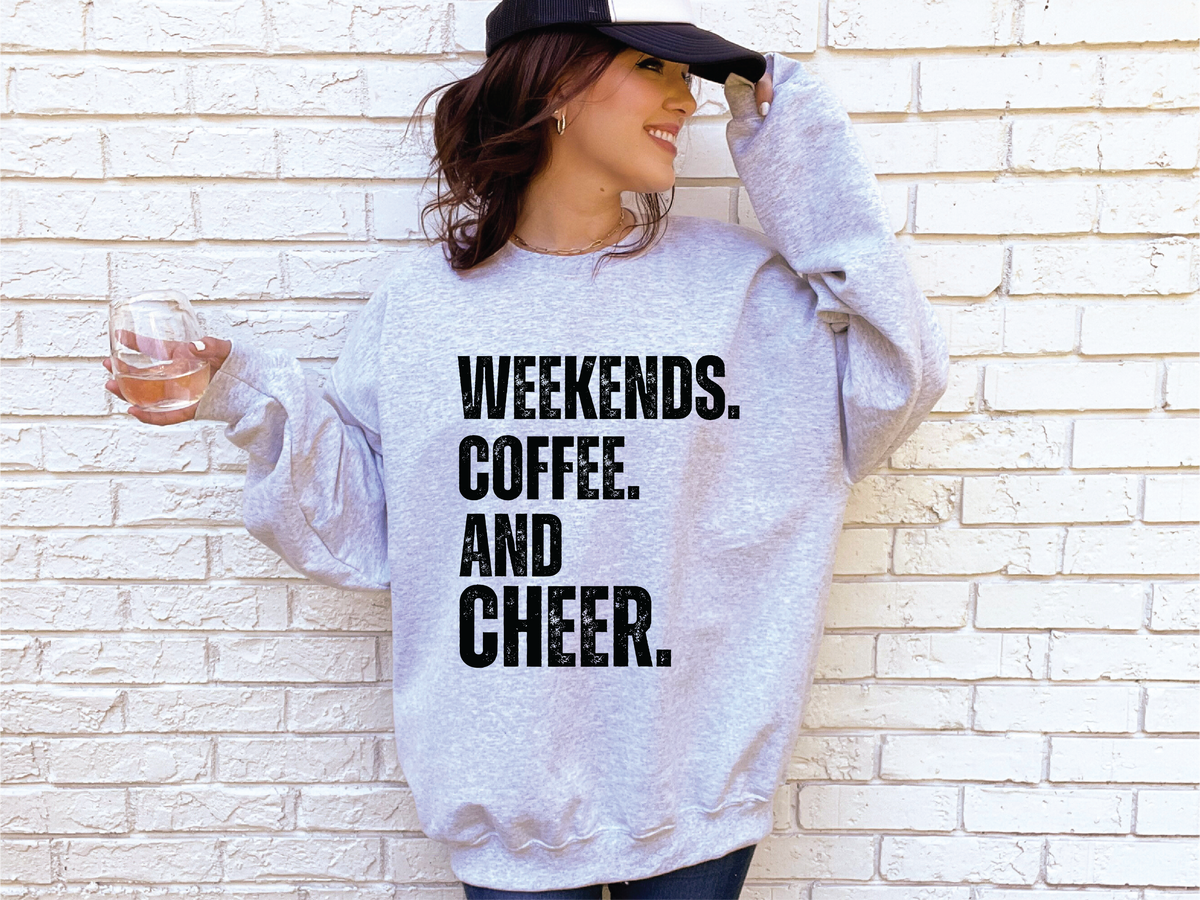 Weekends. Coffee. Cheer. Unisex Sweater