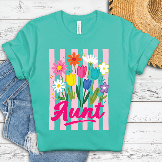 **CUSTOMIZABLE** Aunt Floral -Mothers Day Unisex Graphic Tee