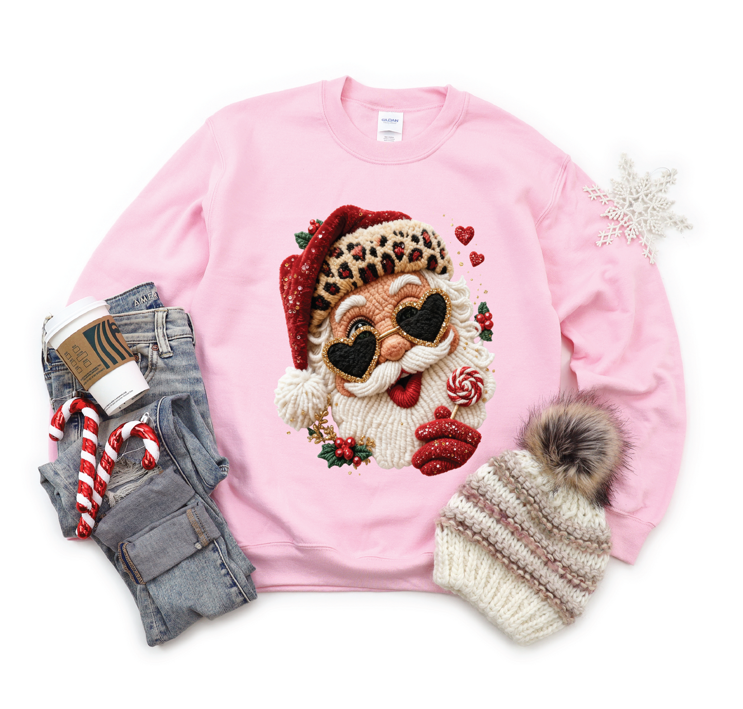 FAUX YARN LEOPARD SANTA