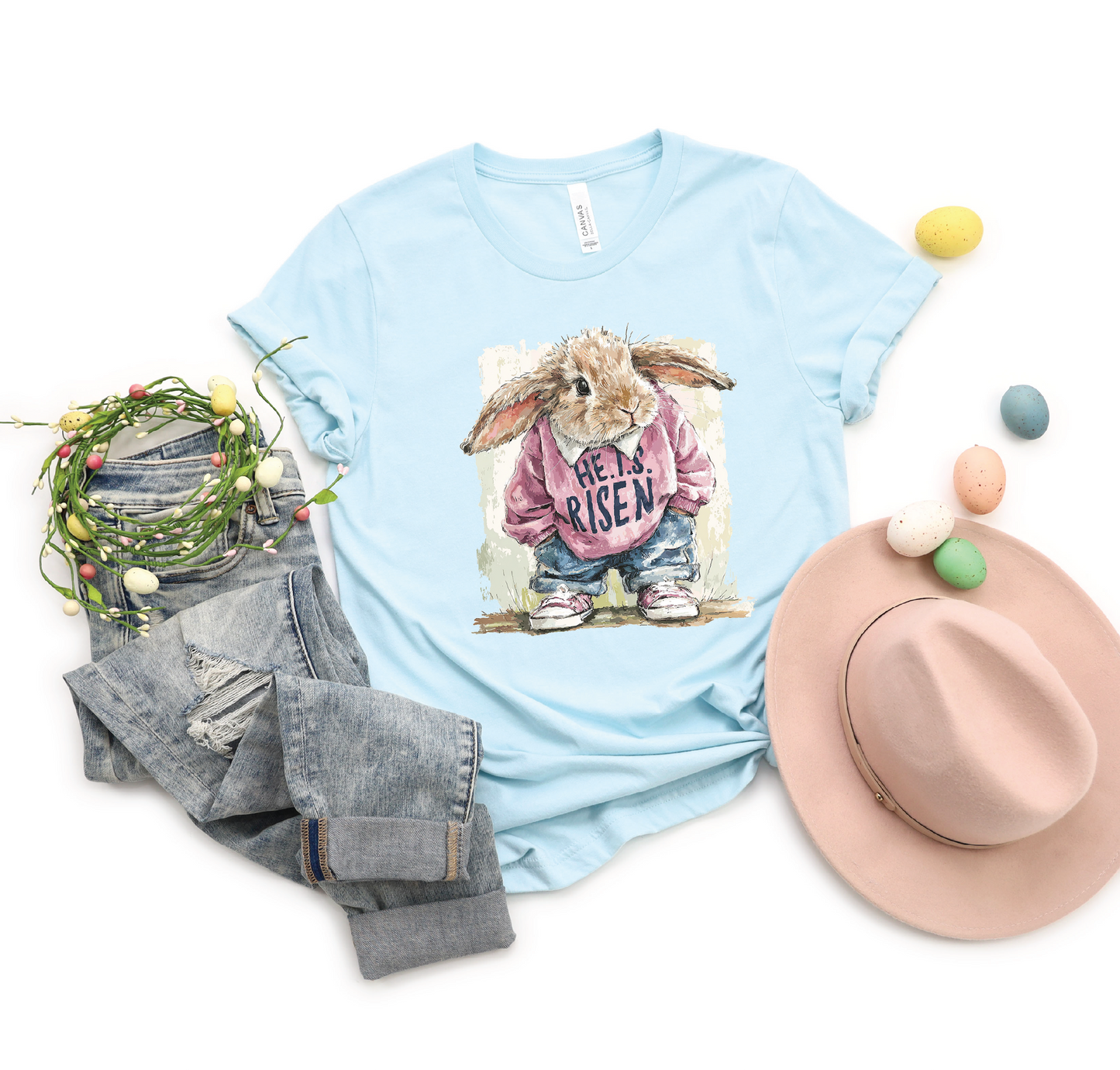 He Is Risen Bunny - Graphic T-Shirt