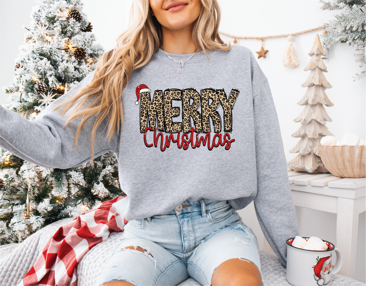 Merry Christmas Leopard Santa Hat