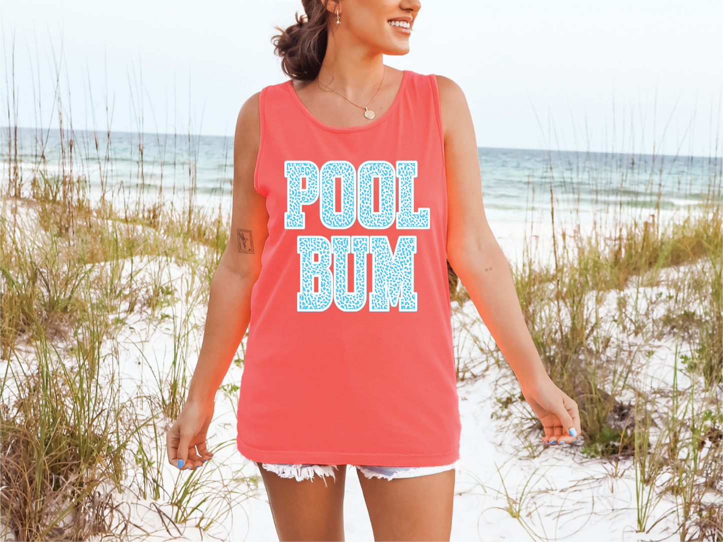 Pool Bum Blue Leopard Summer Tank