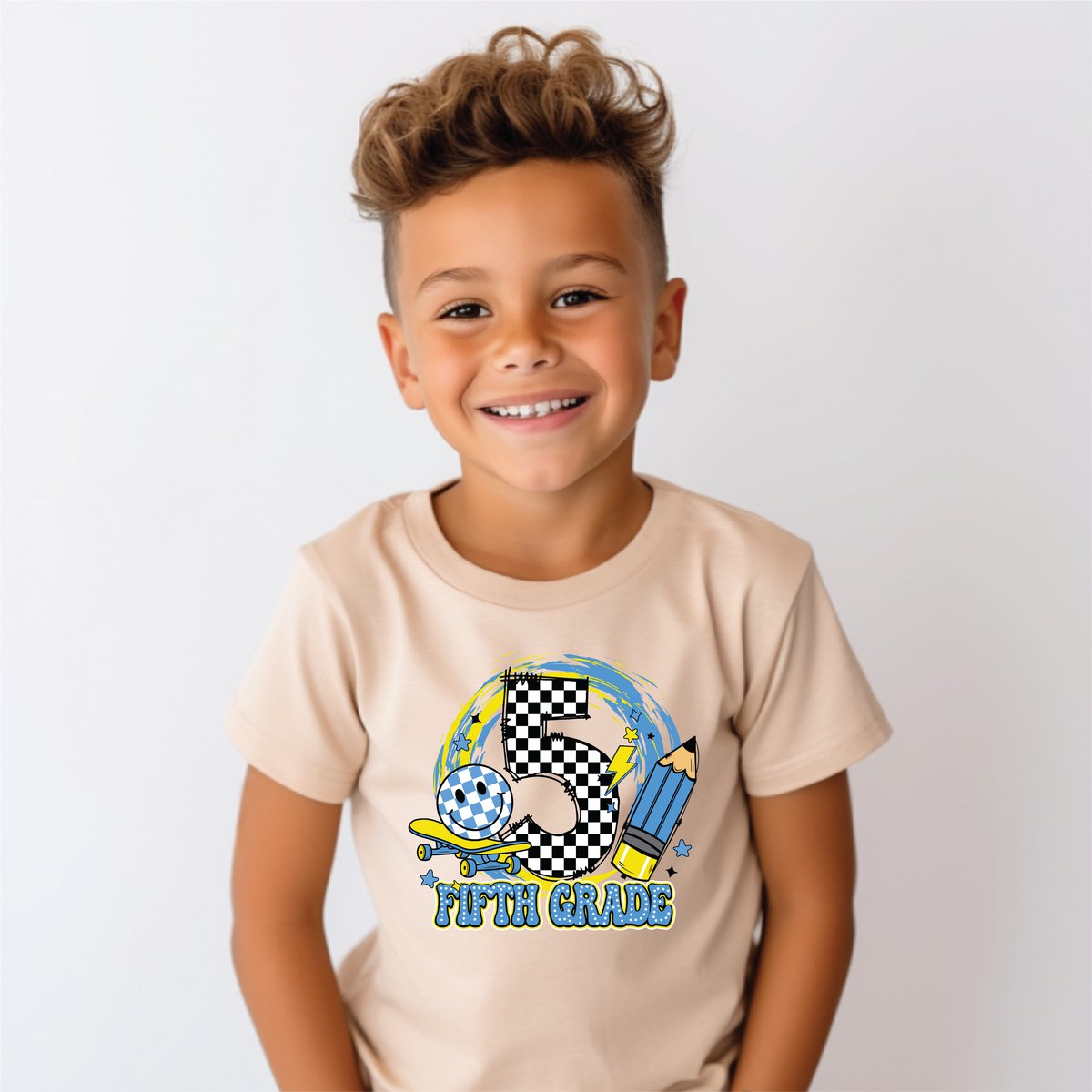 Boys 5th Grade Skateboard Back to School Graphic Tee